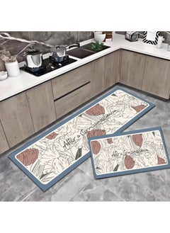 اشتري Set of 2 Kitchen Mats Floor Rug Home Decor Accessories Non Skid Washable في الامارات