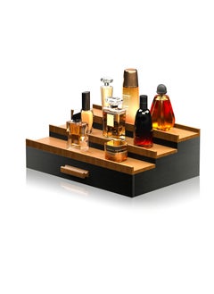 اشتري Wooden Cologne Organizer, Perfume Stand for Men, 3 Tier of Cologne Display with Drawer Storage Perfume Organizer Display, Perfume Organizer for Dresser, Great Gift for Man, Black Walnut في السعودية