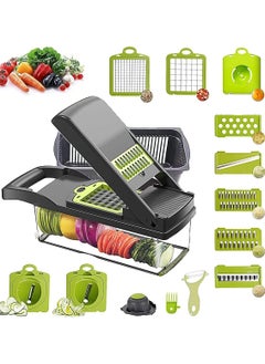 Buy 15 In 1 Interchangeable Blades Vegetable Chopper Slicer Multicolour in Saudi Arabia