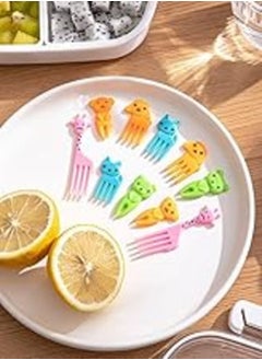 Buy 10 Pieces Cute Cartoon Animal Food Fruit Forks - Bento Box Lunch Box Fruit Party Picks Accessories in Egypt