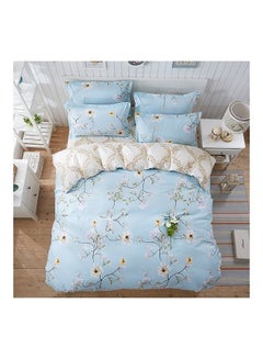 Buy 4-Piece Floral Design Bedding Set Cotton Duvet Cover Set Multicolour Queen in Saudi Arabia