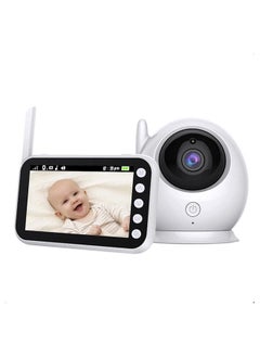 اشتري 4.3” Display Video Baby Monitor with Camera and Audio Remote Wide View Two Way Audio Talk Infrared Night Vision 8 Lullabies UK Plug في السعودية