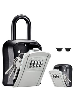 اشتري Key Lock Box, Portable Combination Lockbox Wall-Mounted Key Storage Box for House Keys, Resettable Code Safe Security Lock Box for Home, Office, Apartment Spare Key Storage (1 Pack, Grey) في السعودية