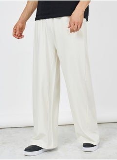 Buy Solid Wide Leg Open Hem Jogger in Saudi Arabia