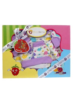 Buy New Born Baby Gift Set In Purple Color 6 Pcs in UAE