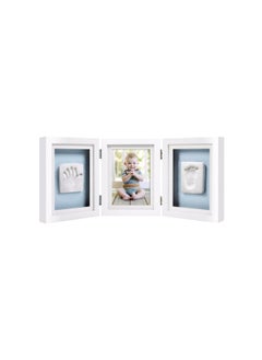 اشتري Tri-Fold DIY Baby Handprint & Footprint Frame Kit, Clay Casting & Photo Memory Keepsake Frame (White Frame) في الامارات