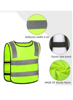 Buy Safety Vest Children, 2pcs Reflector Vest In Safety Vest Bicycle Child From (312 Years) Vest Neon Yellow Reflective for Better Visibility In Traffic in Saudi Arabia