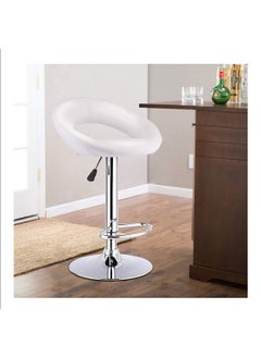 Buy Maple Home PU Bar Stool Adjustable Height Swivel Hydraulic Bar PU Armchair With Backrest 360°Upholstered Seat Assembled Home Office in UAE