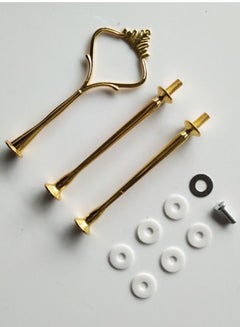 Buy Set of 3 golden round cake accessories hardware tray bracket in Saudi Arabia