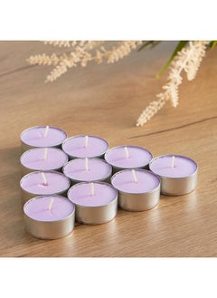 اشتري Vela 10-Piece Lavender Scented Tealight Candle Set 120 gr في الامارات