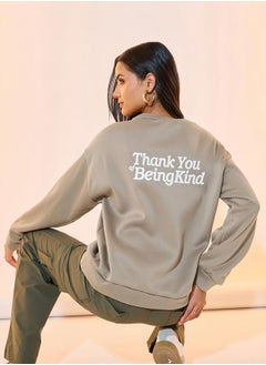 Buy Back Slogan Print Oversized Sweatshirt in Saudi Arabia