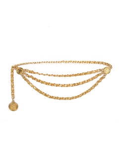 Buy Fashionable Metal Tassel Waist ChainK gold chain + Gold Ultra-fiber leather K gold chain + Gold Ultra-fiber leather in UAE