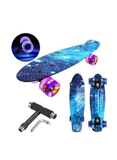 Buy Skateboard for Kids,Skateboards for Girls Longboard Skateboards 22'' Mini Cruiser Skateboards with LED Wheels,Kids Skateboards or Beginners Girls Boys Teens Youths in UAE