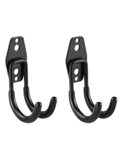 اشتري 2pcs Garage Storage Hook Wall Mount Utility Hanger Bike Wall Mount Rack Horizontal Metal Adjustable Bicycle Holder Flip Up Bicycle Hook Organizing Ladder Bike Hoses في السعودية