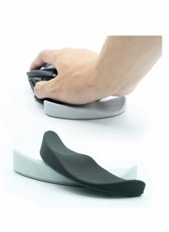 Buy 2 PCS Ergonomic Gliding Palm Rest, Soft Cooling Material, Sliding Wrist Pad That Moves with Your Mouse for Office, Computer, Laptop, Mac, Easy Typing Pain Relief Wrist Rest (Black, Silver Gray) in UAE