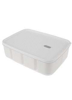 Buy Divided Serving Tray with Lid, 8-Compartment Rectangular Snack Box Container, Snack Serving Platter for Home, 11.4×8.3×3.5 Inches in Saudi Arabia