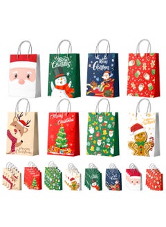 Buy Christmas Bags Bulk, 24 Pcs Festival Bags for Gifts Set - Festival Wrapping Bags, Festival Party Gift Bags Festival Paper Bags with Handles, for Kids/Men/Women Festival Party Decorations Presents in UAE