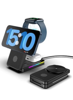 Buy Wireless charger, 3-in-1 fast wireless charging station for mobile phones, headphones, Apple Watch in Saudi Arabia