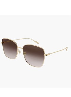 Buy Gucci women's UV resistant fashionable full frame sunglasses 60mm retro sunglasses brown gradient GG1030 in UAE