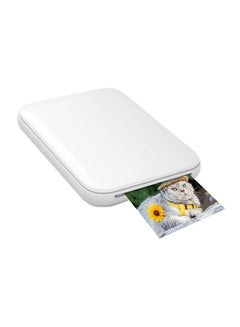 Buy Portable Wireless Bluetooth Mobile Photo Mini Color Printer White with 10 pcs Photo Printing Paper in Saudi Arabia