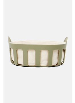 اشتري Basket With Lining 24 x 19 x 11 cm, Pastel Sage/Beige في الامارات