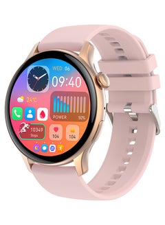 Buy AMOLED Smart Watch,Bluetooth Full Touch Call Smart Watch 260mAh 1.43 Inch Pink Silicone Strap in Saudi Arabia