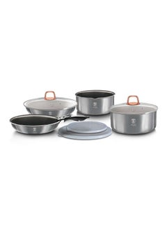 Buy Aluminium 9 Pieces Cookware Set, Moonlight Collection, Grey, Hungary in UAE