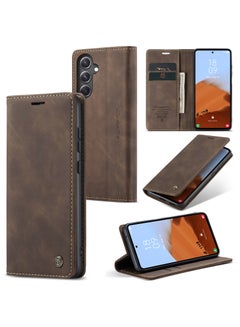 Buy For Samsung Galaxy S23 FE Cover,  Magnetic Adsorption Full Body Shockproof Protective Flip Cover, PU Leather Hidden Stand Mobile Phone Case in Saudi Arabia