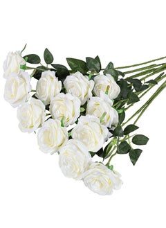 Buy 12 Peice Simulated Rose Single Silk Artificial Flower in UAE