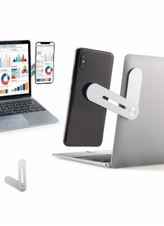 Buy Side Mount Clip on Laptop for Phone, Aluminum Alloy Computer Expansion Bracket with Rotatable Angle Adjustment Foldable Phone Holder Stand for Laptop Same Screen for All Smart Phones in UAE