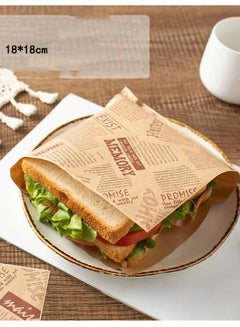 Buy Sandwich Burger Wrapping Paper Oil Proof Disposable Food Paper -50 Sheets Into (Newspaper) in Saudi Arabia