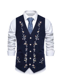 Buy New Fashion Embroidered Single Breasted Suit Vest in Saudi Arabia