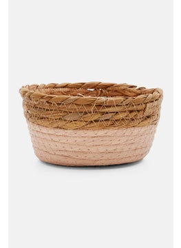 اشتري Oval Shaped Natural Fiber Basket, Pink/Light Brown في الامارات