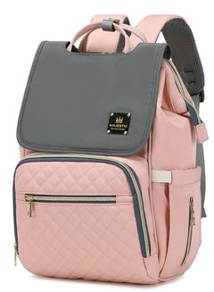 Buy 135 Baby Maternity Diaper Elegant Waterproof Multifunctional large capacity backpack bag - Pink/Grey in Egypt