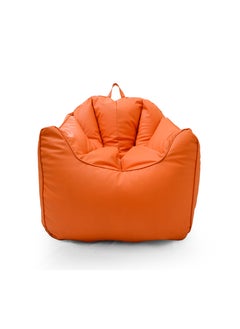 Buy Faux Leather Single Sofa Couch Bean Bag Orange in UAE