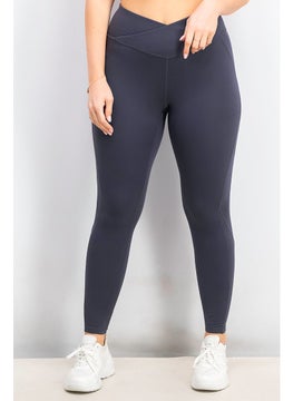 Buy Women Regular Fit Pull On Leggings, Grey in UAE