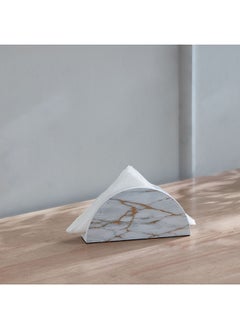 Buy Armaya Marble Printed Napkin Holder 16.5 x 4 x 8 cm in Saudi Arabia