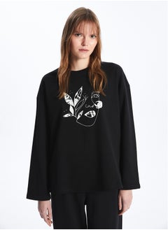 اشتري Crew Neck Printed Long Sleeve Oversize Women's Sweatshirt في مصر