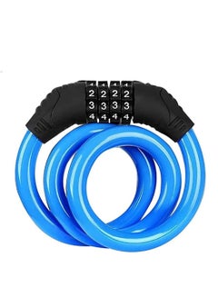 Buy Bike Lock, Bicycle Lock with 4-Digit Code Combination Cable Lock, Security Chain Lock for Bicycle, Mountain Bike, Scooter in Saudi Arabia