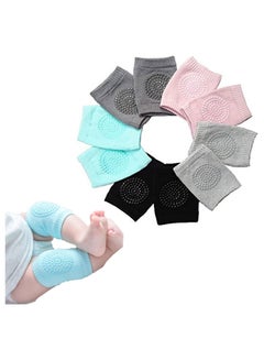Buy Baby Crawling Anti-Slip Knee Unisex Baby Toddlers Kneepads 5 Pairs Multi-Color in UAE