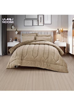 Buy HELEN 4 Pieces Winter Comforter Set One Velvet Side And One Side Fur Single Size 170x230 cm Beige in Saudi Arabia