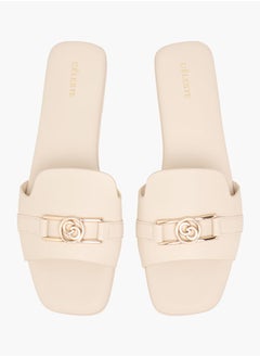 Buy Women's Logo Accent Slip-On Sandals in Saudi Arabia