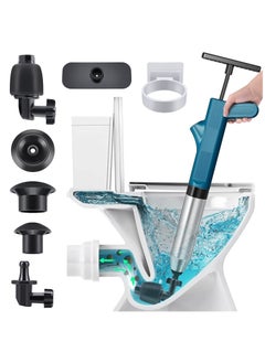 Buy Toilet Plunger,High Pressure Air Drain Blaster Kit, Stainless Steel Plungers for Bathroom/Floor Drain/Shower/Sink/Bathtub/Clogged Pipe in Saudi Arabia