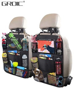 Buy 2Pcs Car Backseat Organizers for Kids,Kick Mats Car Back Seat Protector,Car Organizer Travel Accessories with Touch Screen Tablet Holder Storage Pockets in UAE