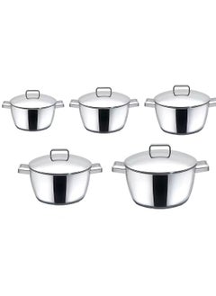 Buy Zahran Optima SS Stainless Pot Set 16-18-22-24-28 Silver 330040998 in Egypt