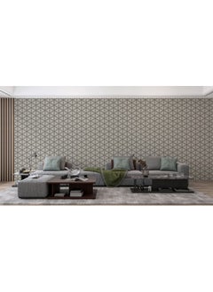 اشتري Beige Color Abstract Shape Seamless Fabric Wallpaper Covers An Area ​​Up To 4.2Mx3M With Adhesive And Smoothing Tool في مصر