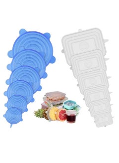 Buy Silicone Stretch Lids,12 Pack Reusable Silicone Food Covers, Expandable To Fit Various Shape of Containers, Dishes, Bowls, Alternative To Cling Film, Non-Toxic in Saudi Arabia