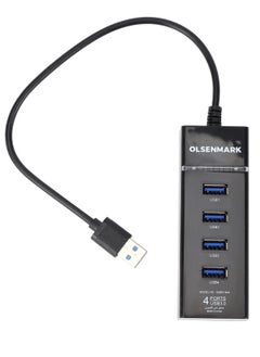 Buy Olsenmark 3.0 USB Hub- OMES1803, 4 Ports, Super Speed Data Transfer, 5Gbps, LED Indication, Slim and Space Saving Design, Built In Fuse Protect, Compatible with Windows in UAE