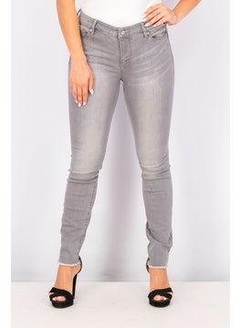 اشتري Women Mid,Rise Super Skinny Lift,Up Jeans, Grey Denim في السعودية