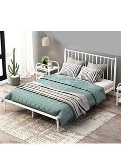 Buy Bed Frame with Antique Headboard Metal Bed Base 120*200 CM in Saudi Arabia